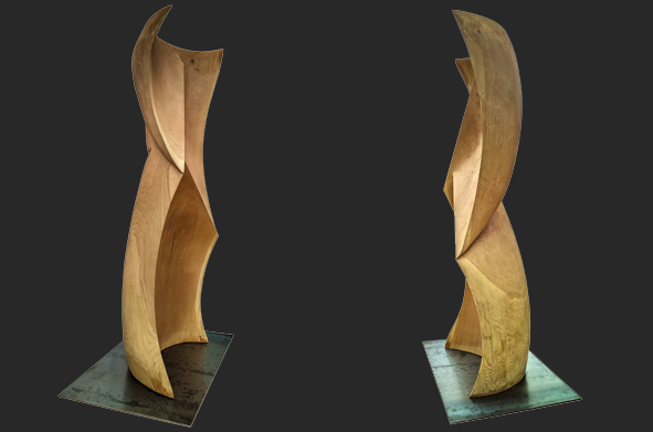 modern wood art sculptures by German sculptor 