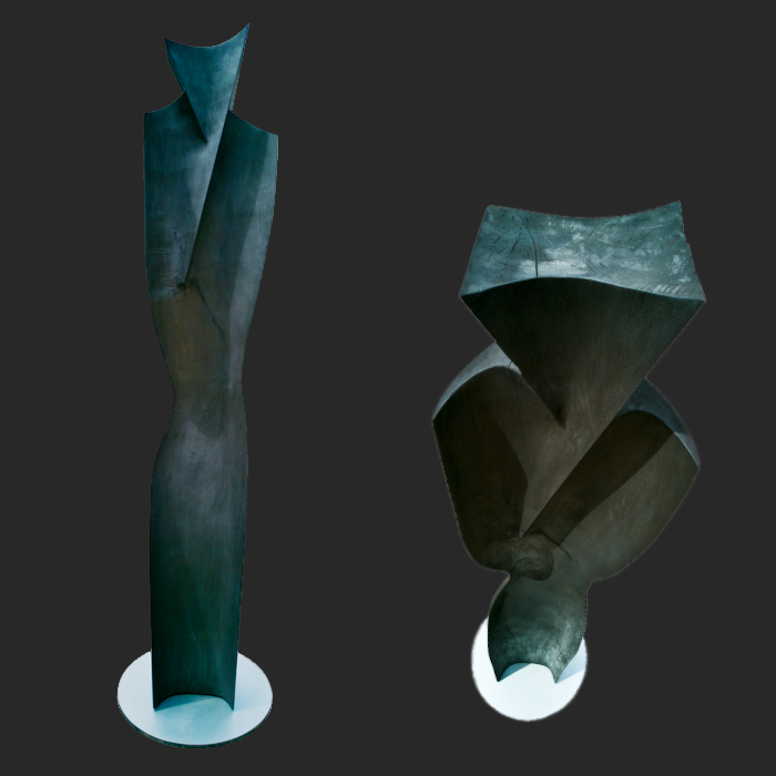 abstract wood art sculptures by German sculptor Gerstenberger